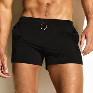 Charlie by MZ Grecian Ring Black Swim Short - Small -(SOLD OUT)